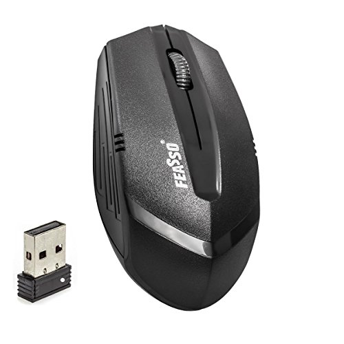 Mouse Óptico Wireless 1600dpi 2.4Ghz Preto Feasso
