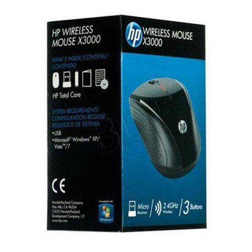 Mouse Sem Fio 2.4GHz Preto X3000 - HP