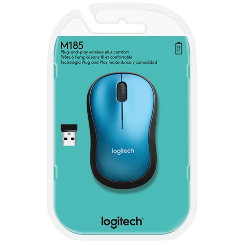 Mouse Sem Fio Logitech M185 Azul