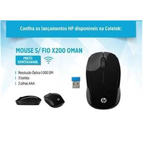 Mouse Sem Fio X200 Oman Preto Hp