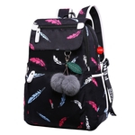 Mulheres USB Backpack Schoolbag Casual moda fuzzy Bola Pendant Backpack