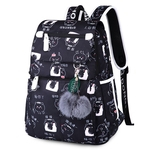 Mulheres USB Backpack Schoolbag Casual moda fuzzy Bola Pendant Backpack