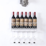 Retro Wall Hanging Glass Holder Wine Rack Storage Organizer for Home Living Room Wine Cup Goblet
