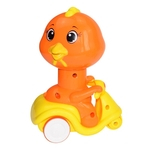 Na cadeia Press Cartoon Motorcycle Yellow Duck Toy Animal bonito Crianças