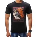 Neck Rodada elegante T-shirt com Índico América do motociclista para Man Verão