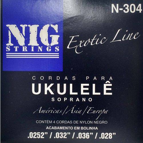 Nig - Encordoamento para Ukulele Nylon Preto com Bolinha N304