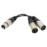 Niquelado XLR Fêmea Para 2 Machos Pro Audio Microphone Cable Splitter Cord