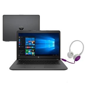 Notebook HP Core I5-7200U 8GB 1TB Tela 14” Windows 10 246 G6 + Fone de Ouvido HP com Microfone H2800 Dobrável Roxo