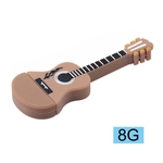Novidade Musical violão marrom forma Silicone Mini Pen Drive Flash USB Stick