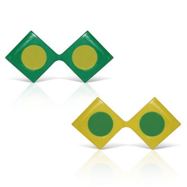 Óculos Triângulo Verde e Amarelo 12 Unidades Brasil - Festabox