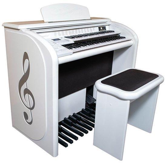 Órgão Eletrônico Digital Acordes Top Elegance Alto Brilho Branco Ac 500