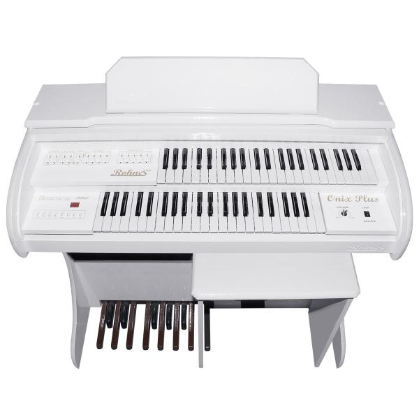 Órgão Piano Eletrônico com Banqueta Branco Onix Plus Rohnes