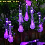 Outdoor Garden Party 30 LED Raindrop Teardrop Solar Luzes Cordas PP