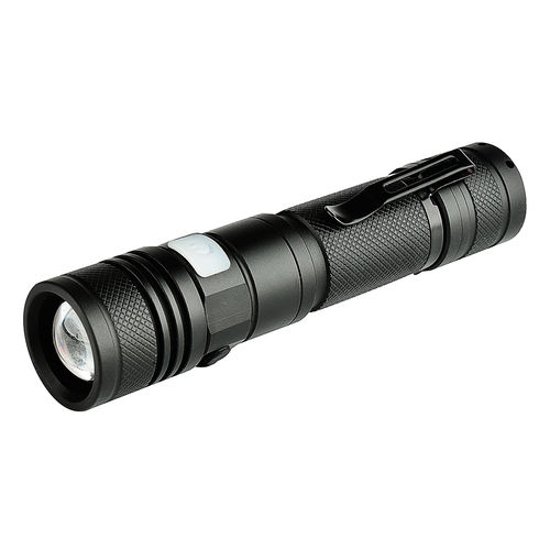 Outdoor telescópico Zoom portátil Mini forte lanterna de luz LED CLIP Penlight Tocha Luz com Indicador de alimentação