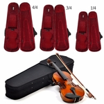 Oxford Portátil Tecido Preto Triângulo Forma Violino Caixa Caso Violino Saco Com Forro De Flanela Vermelha