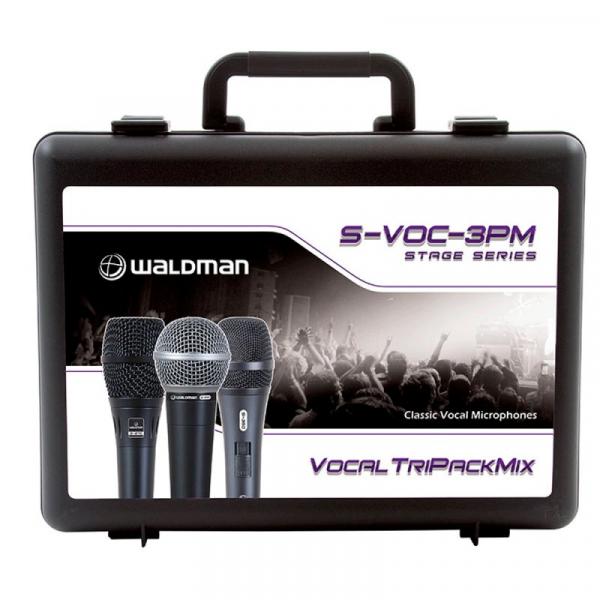 Pack de 3 Microfones Waldman S-VOC-3PM com 3 Cachimbos e 3 Pouch Bags