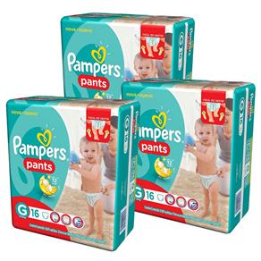 Pack Fraldas Pampers Pants com 48 Unidades - Tamanho G