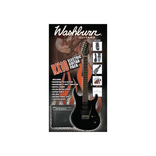 Pack Guitarra Rx10 Preta 220v - Rx10b Pak - Washburn