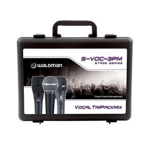 Pack Waldman com 3 Microfones 1 S-580, 1 S-870, 1 S-350, Dinamicos, Case, Cachimbos - S-Voc-3Pm