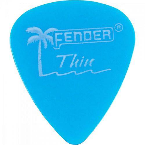 Pacote com 12 Palhetas California Clear Fina Azul Fender
