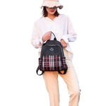 Padrão Mulher Plaid Doce Estilo Oxford Fabric Bag Simples Casual Tarvel Backpack