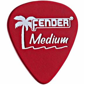 Palheta California Clear Média Vermelha Fender Pct C/ 12