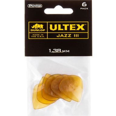 Palheta Dunlop 427P Ultex Jazz III 1.38mm Pacote com 6 Un