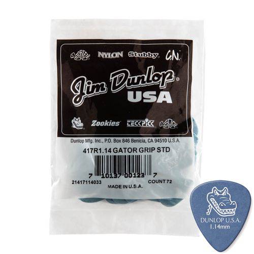 Palheta Dunlop Gator Grip 1.14mm P/ Guitarra - Pacote com 72 Unidades