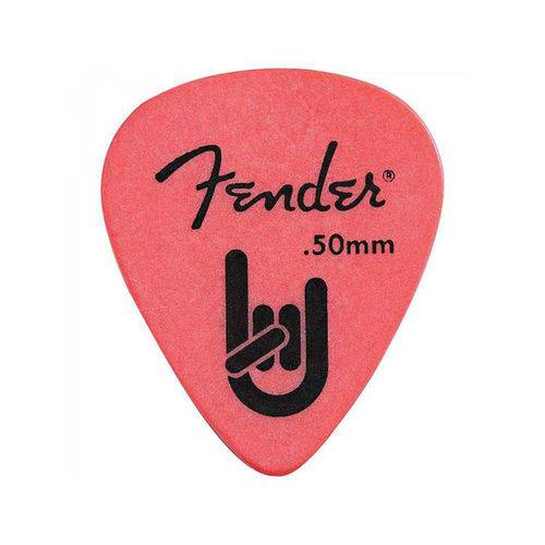 Palheta Fender Rock On 0.50mm Vermelha - Pacote com 12