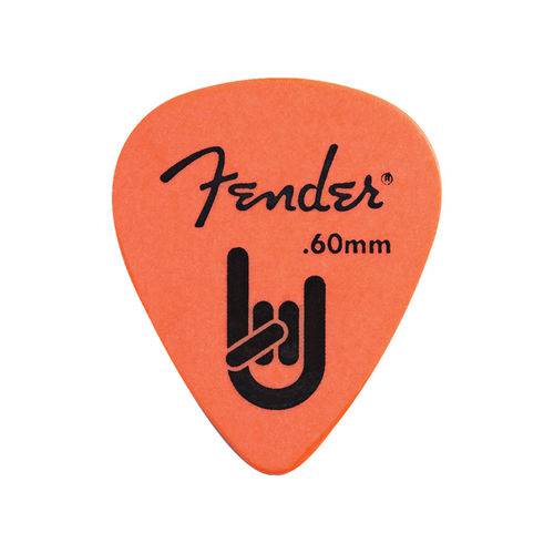 Palheta Fender Rock On 0.60mm Laranja - Pacote com 12