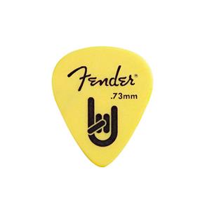 Palheta Fender Rock On 0.73mm Amarela - Pacote com 12