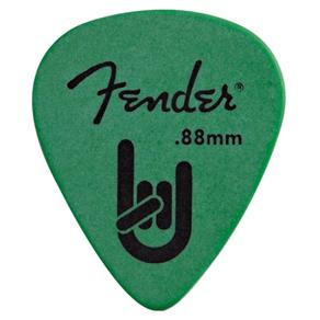 Palheta Fender Rock On 0,88 Mm Verde para Guitarra Violão