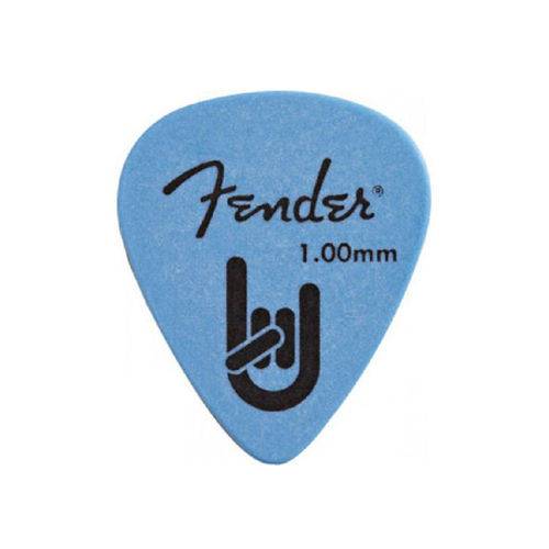 Palheta Fender Rock On 1mm Azul - Pacote com 12