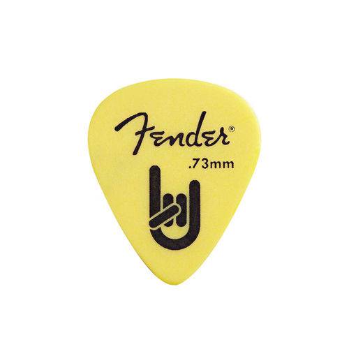 Palheta Fender Rock On .73mm Amarela - Pacote com 12
