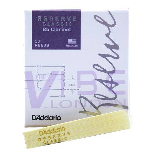 Palheta para Clarinet Nº 2 DCT1020 (Caixa 10 Un) - Rico Reserve