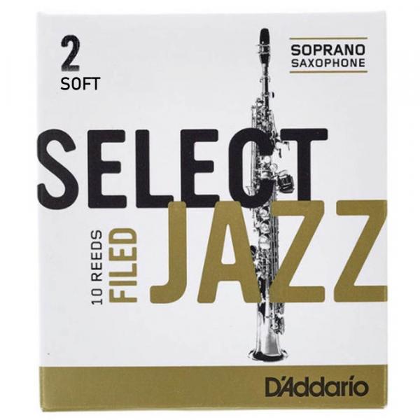 Palheta para Sax Soprano 2 Select Jazz RSF10SSX2S Caixa c/ 10 - D'addario