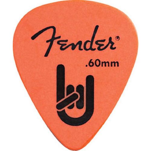 Palheta Rock On 0,60mm Laranja Pacote 72 Un Fender