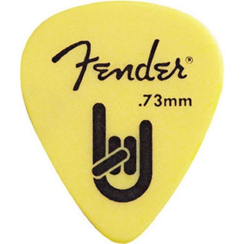 Palheta Rock On 0,73mm Amarela Pacote 72 Un Fender