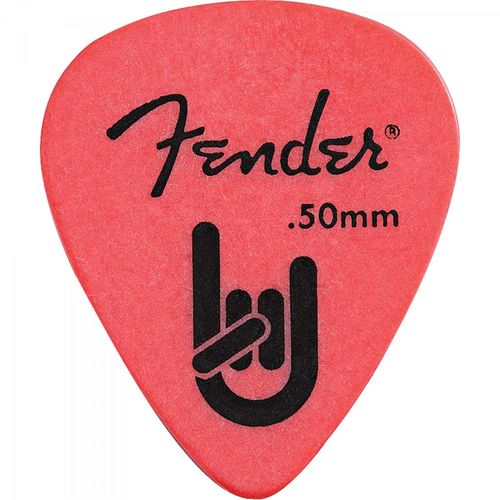 Palheta Rock-on Touring Pick 0.50 Fina Vermelha Fender (2x12 Un)