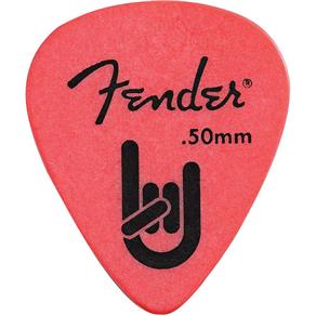 Palheta Rock-on Touring Pick 0.50 Fina Vermelha Fender
