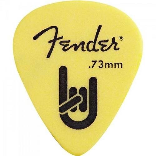 Palheta Rock On Touring Pick 0.73 Medium Yellow Fender com 7