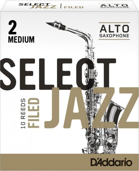 Palheta Sax Alto 2 Select Jazz RSF10ASX2M Caixa c/ 10 - D'addario