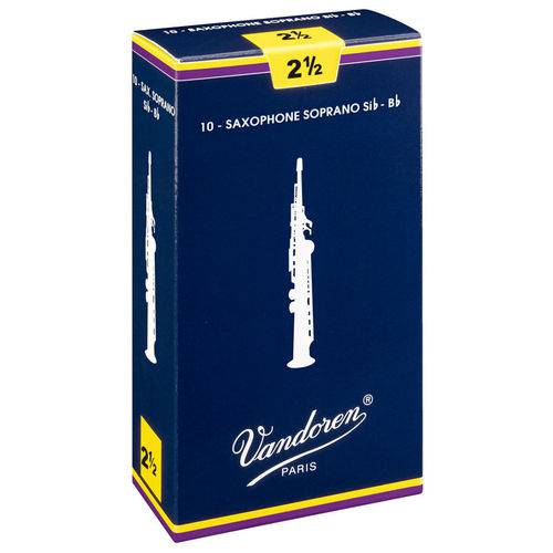 Palheta Tradicional Vandoren Nº 2,5 para Sax Soprano