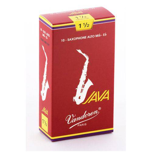 Palheta Vandoren Java Red CUT 1.5 para Sax Alto Caixa com 10