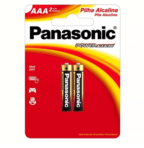 Panasonic Pilha Palito Alcalina Aaa Cartela com 2 Unidades