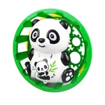 Panda De Giro Elétrico Na Cesta Com Brinquedo De Criança De Educação Musical De Projeção De LED