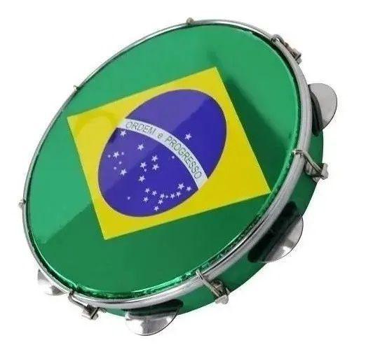 Pandeiro 10 Torelli Verde - Pele Brasil Injetado