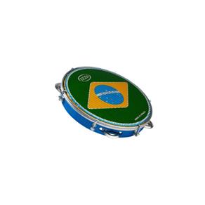 Pandeiro Izzo 10" ABS Azul com Pele Bandeira Brasil - 10"