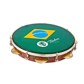Pandeiro Timbra 10" com Capa Aro Dourado e Pele Brasil - 10"