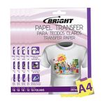 Papel Transfer para Camisetas A4 Tecidos Claros Bright 50Fls